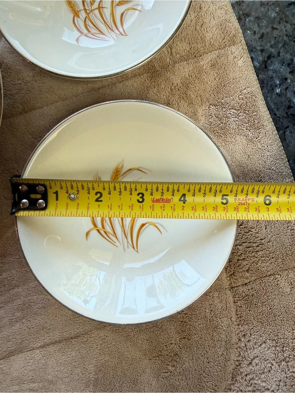 Golden Wheat Plate & Saucers